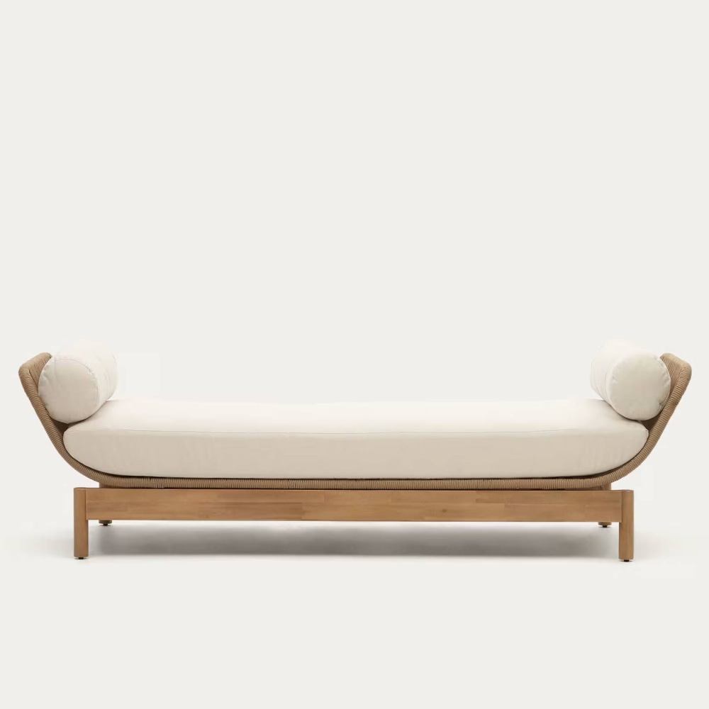 ДИВАН CATALINA ИЗ ВЕРЕВКИ И МАССИВА АКАЦИИ БЕЖЕВЫЙ 208 X 70 СМ