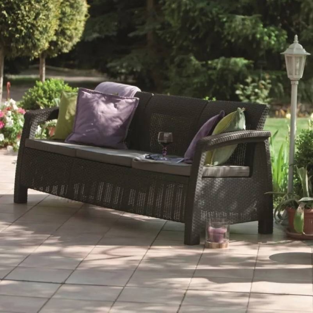 Диван садовый Keter Corfu love seat max Графит