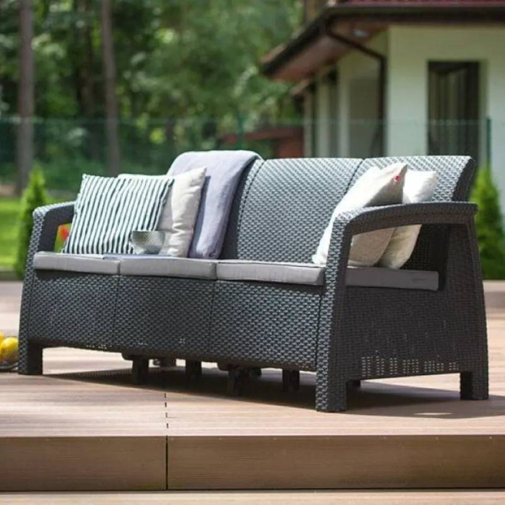 Диван садовый Keter Corfu love seat max Графит