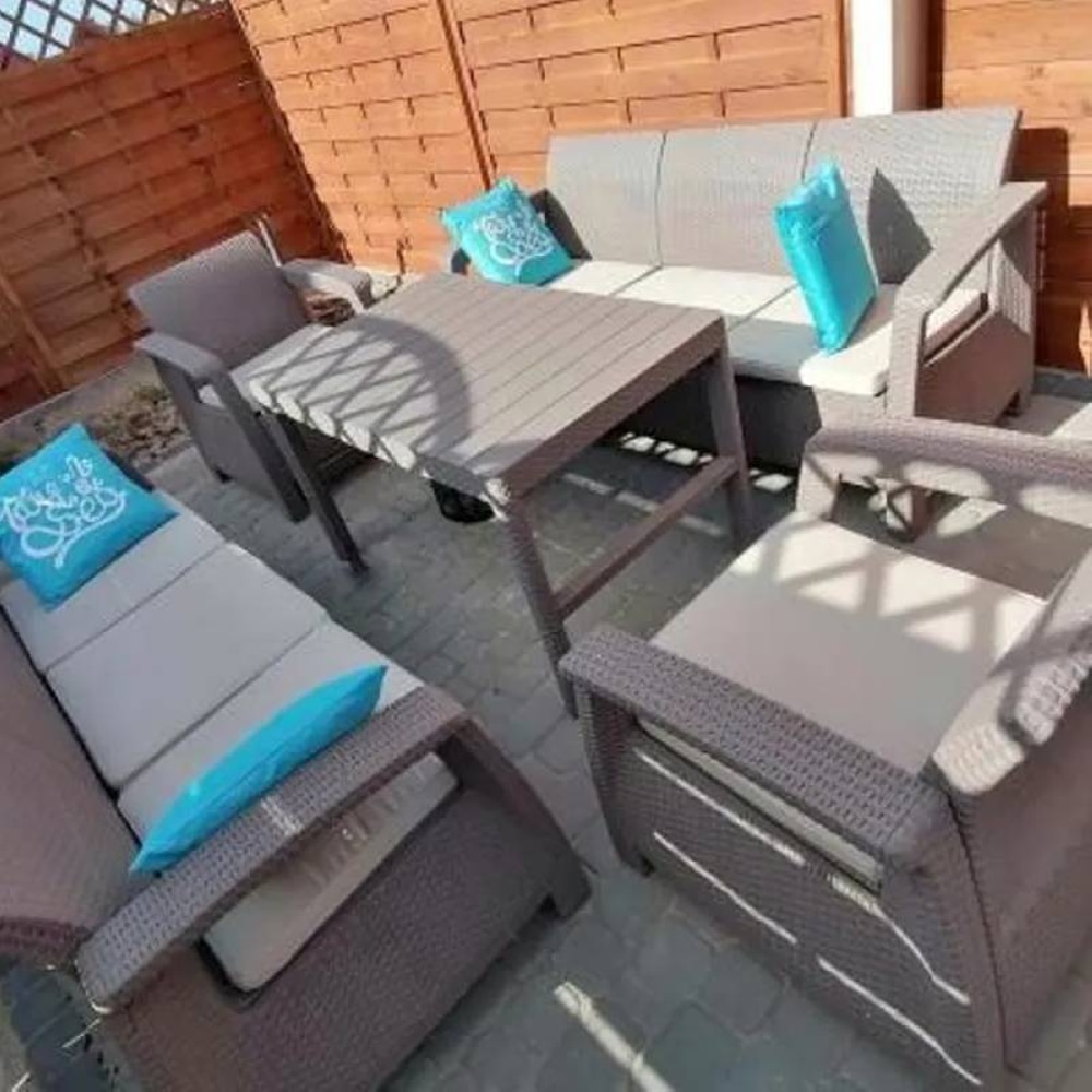 Комплект садовой мебели Keter Corfu Fiesta Lyon Max Garden Set Графит