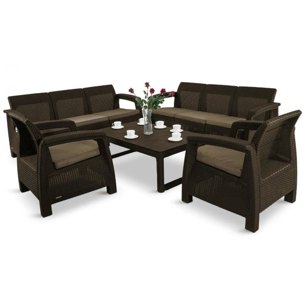 Комплект садовой мебели Keter Corfu Fiesta Lyon Max Garden Set Графит