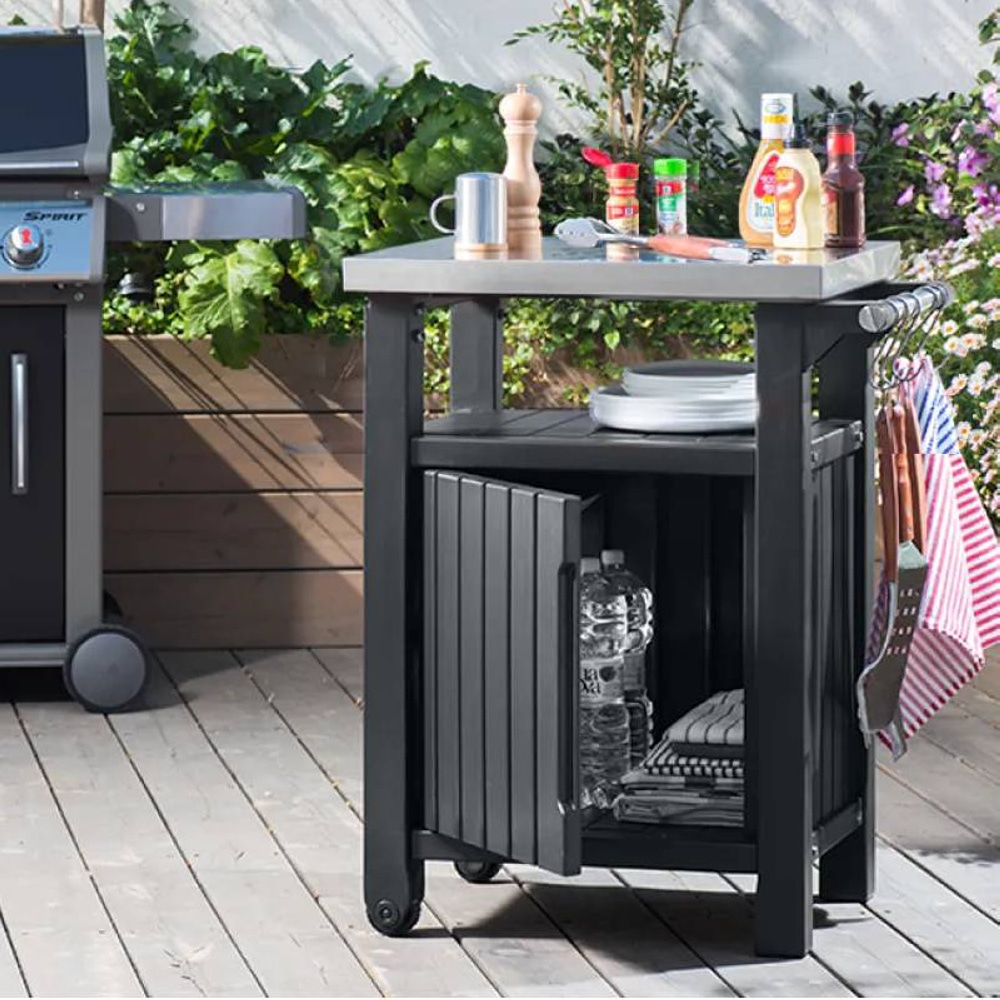 Садовый стол для барбекю KETER UNITY CLASSIC BBQ 107л Графит