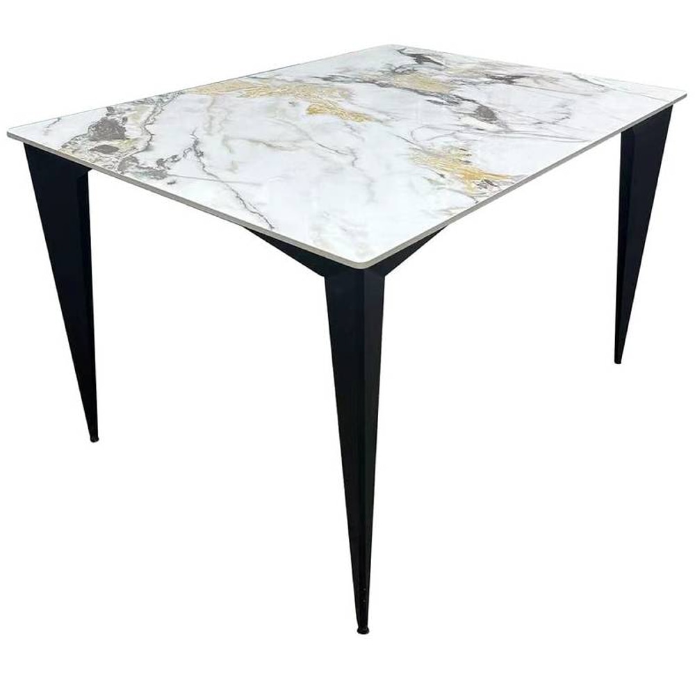 СТОЛ NORMAN CERAMIC 120*90 GOLD PHOENIX ГЛЯНЕЦ / ЧЕРНЫЙ КАРКАС
