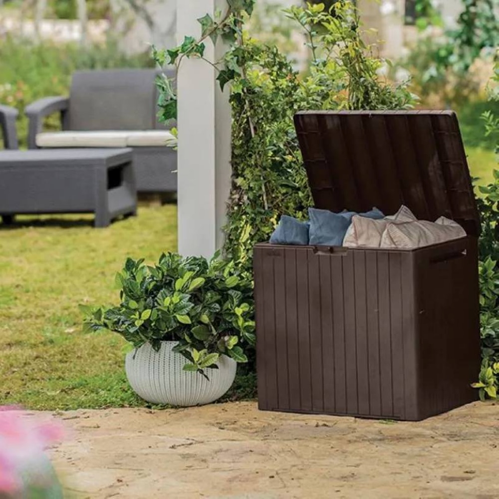 Ящик для хранения Keter City Garden Plastic Storage Box 113л Коричневый
